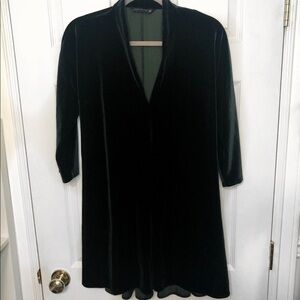 Zara Emerald Green Velvet Flowy Mini Dress XS